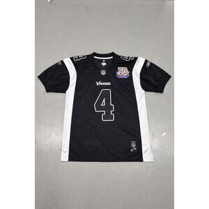 Minnesota Vikings #4 Brett Favre 50th Anniversary Jersey Black Sz 48 Reebok NFL